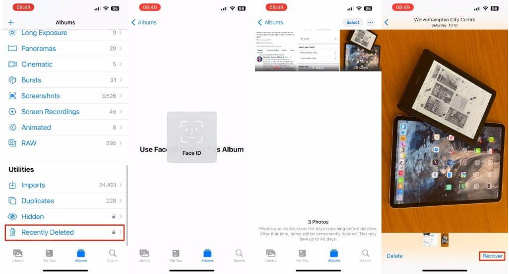 安源苹果14维修分享 iPhone14 上恢复已删除的照片 